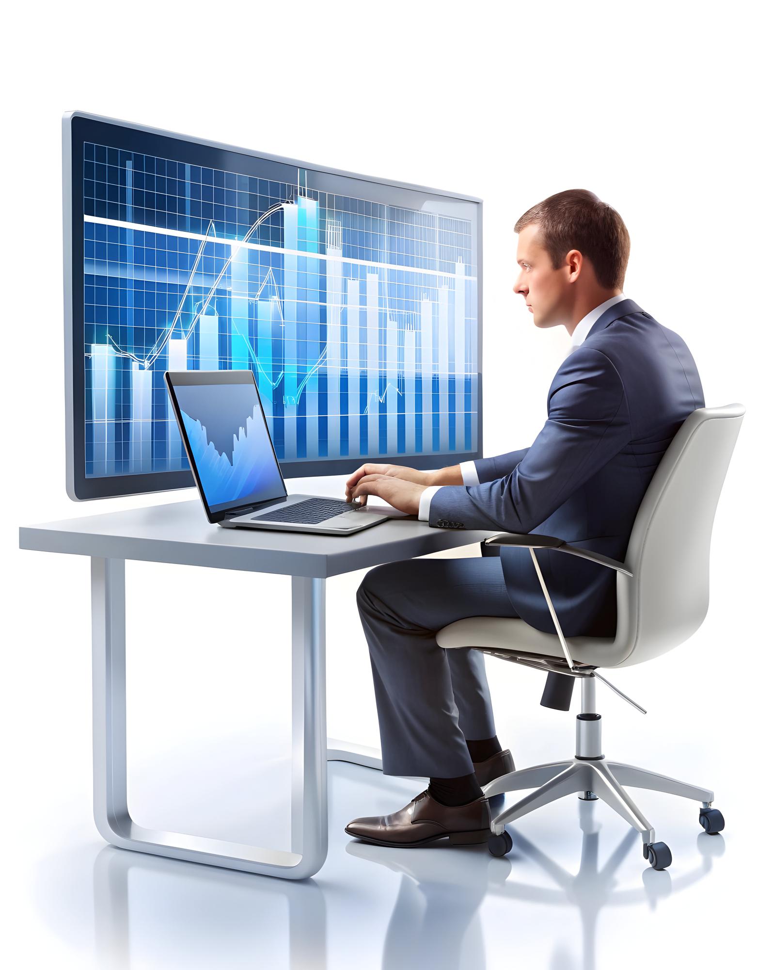 Person reviewing finances on a futuristic dashboard